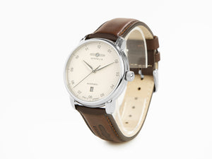 Zeppelin Captain Line Automatic Watch, Beige, 41 mm, Day, Leather strap, 8652-5