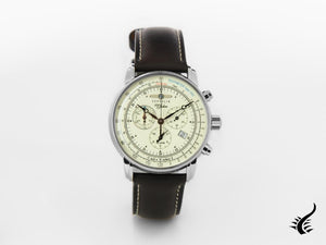 Zeppelin 100 Years Zeppelin Ed. 1 Quartz Watch, White, 42 mm, Day, 8680-3