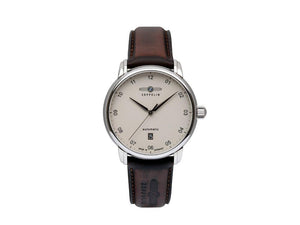 Zeppelin Captain Line Automatic Watch, Beige, 41 mm, Day, Leather strap, 8652-5