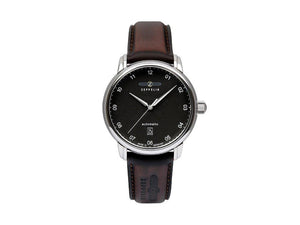 Zeppelin Captain Line Automatic Watch, Black, 41 mm, Day, Leather strap, 8652-2