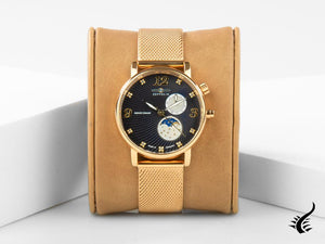 Zeppelin Zeppelin Luna Quartz Watch, PVD Rose Gold, Blue, 35 mm, Day, 7639M-3